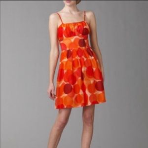 Theory orange polka dot dress size 2